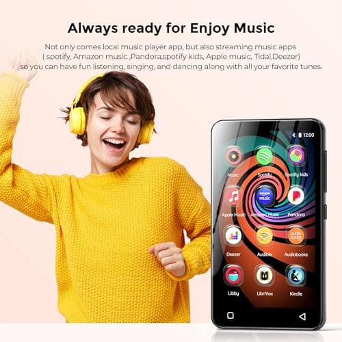 160GB MP3 Player with Bluetooth and WiFi, innioasis Music Player with Spotify,Pandora,Amazon Music,4" Touch Screen Android MP4 MP3 Player for Kids with Libby,Audible,Spotify Kids(Black) 2