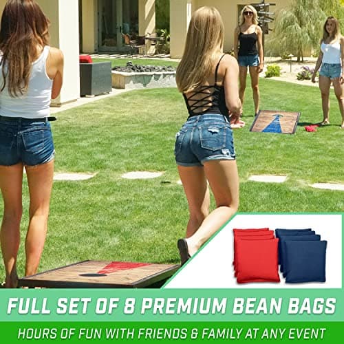 GoSports Classic Cornhole Set – Includes 8 Bean Bags, Travel Case and Game Rules (Choice of Style) 4