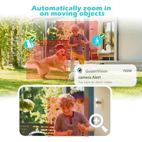 GUOANVISION 2K Camera for Home Security,5G Outdoor/Indoor Security Cameras,Baby Monitor Camera for Pet/Babies/Room/Cat/Dog/Nanny/Elder,IP66 Waterproof,Night Vision,Alarm Siren,24/7 SD Recording/Cloud 4