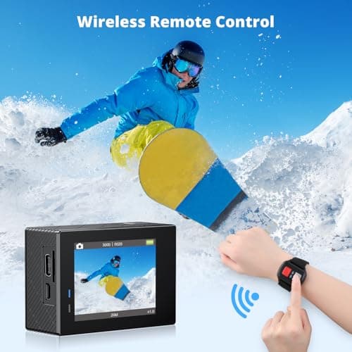 AKASO Brave 4 4K30fps 20MP WiFi Action Camera Ultra Hd with EIS 131ft Waterproof Camera Remote Control 5xZoom Underwater Camcorder with 2 Batteries and Bicycle Helmet Accessories Kit 3