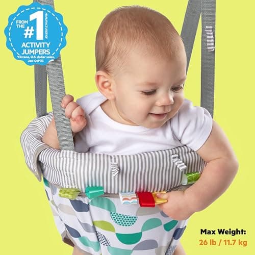 Bright Starts Playful Parade Door Jumper for Baby with Adjustable Strap, 6 Months and Up, Max Weight 26 lbs 2