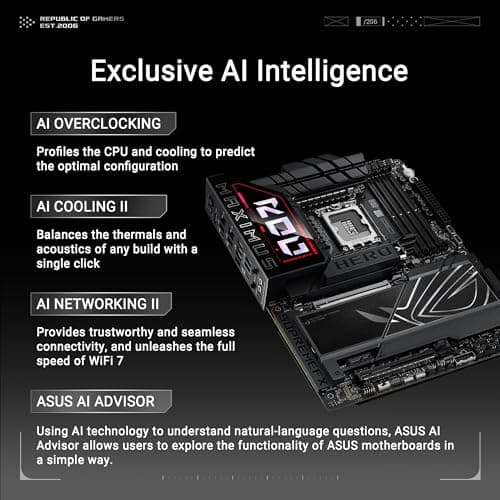 ASUS ROG Maximus Z890 Hero Intel Z890 LGA1851 DDR5 9200 HDMI 2xUSB4 6X M2 USB3.2 WiFi 7 + BT Aura RGB 5Gbit + 2.5Gbit LAN ATX 22+1+2+2 Power Phases, Motherboard 2