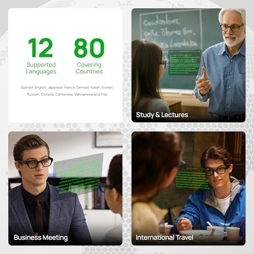 inmo GO Smart Glasses with AR Display, Invisible Teleprompter Glasses for Speech, AI Translation Smartglasses for Men Women, 11 Languages Realtime Translator for Travel, Meeting, Trade, Business 2