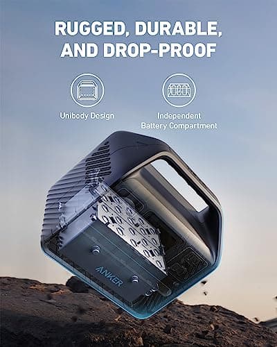 Anker 521 Portable Power Station Upgraded with LiFePO4 Battery, 256Wh 6-Port PowerHouse, 300W (Peak 600W) Solar Generator (Solar Panel Optional), 2 AC Outlets, 60W USB-C PD Output, Outdoor Generator 2