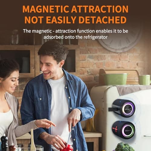 2 in 1 Magnetic Dual Splittable Bluetooth Speaker, IPX6 Waterproof Split Portable Wireless Speaker with 20W Loud Stereo Sound, Bluetooth V5.3, 24H Playtime, Multiple pairing for Home,Outdoor or Travel 4