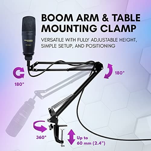 Marantz Professional Pod Pack 1 USB Condenser Microphone Kit for Gaming, Streaming and Podcasting with Built-In Audio Interface, Adjustable Boom Arm and Desk Clamp, Plug-and-Play 3