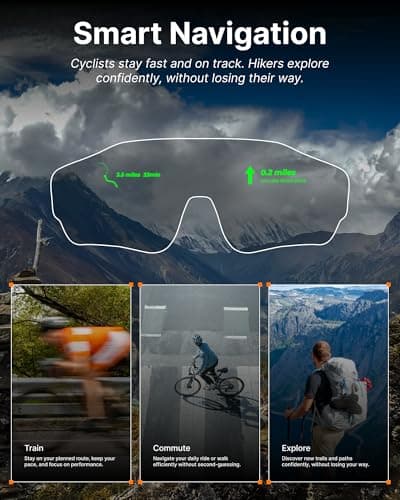 cybersight ZENITH Display Sports Glasses, for Cycling and Hiking, Smart AI/AR Sports Sunglasses, Real-Time HUD Display, Smart Navigation, Proactive AI Alerts, Monitor Heart Rate, Speed, etc. 5