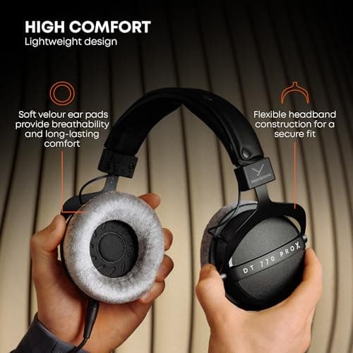 beyerdynamic DT 770 Pro X Over-Ear Studio Wired Headphones for Recording and Monitoring (Closed) with Detachable Cable Handmade in Germany (48 Ohms, Black) 5
