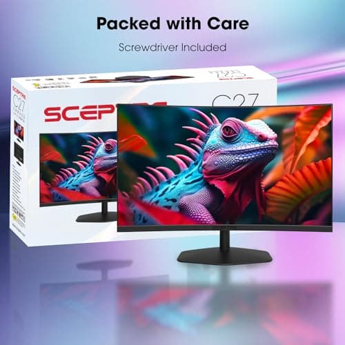 Sceptre New Curved 27-inch Gaming Monitor 1500R 100Hz HDMI X2 DisplayPort 1ms 100% sRGB, Build-in Speakers Machine Black 2025 (C275W-FW100T Series) 4