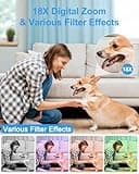 Hoorola Digital Camera, 5K Vlogging Camera for Photography, 80MP Dual Screen Point and Shoot Digital Camera with Auto Focus, 18X Zoom, Flash, 2 Batteries, 32GB Card for Teens and Adults (White) 5