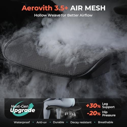 CAPOT Ergonomic Mesh Office Chair, Adjustable Lumbar High Back Desk Chair 400lbs, 4D Flip-up Arms, 3-Level Tilt Backrest, 3D Headrest, PU Wheels, Swivel Rolling Computer Seating for Long Desk Work 3