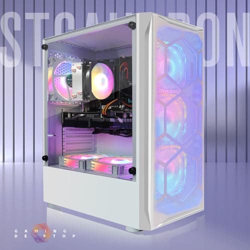STGAubron Gaming PC Desktop Computer, AMD Ryzen 5 5500 up to 4.2G, GeForce RTX 3050 6G, 16G DDR4, 1T SSD, WiFi 6, BT 5.2, RGB Fan x6, Windows 11 Home 5