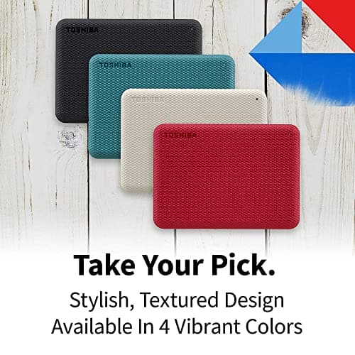 Toshiba Canvio Advance 4TB Portable External Hard Drive USB 3.0, Red - HDTCA40XR3CA 2