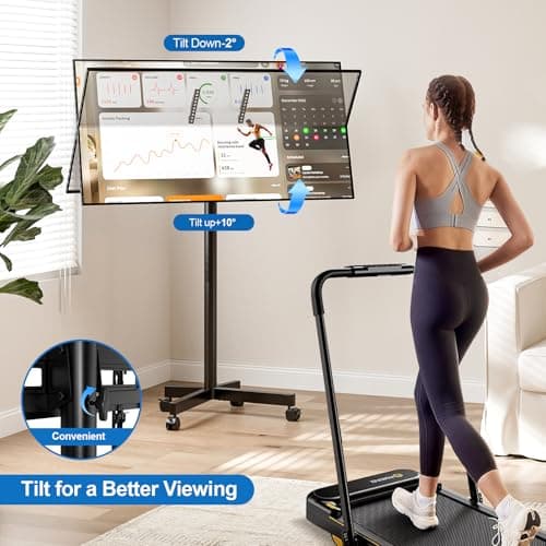 HOLMAXD Mobile TV Cart Rolling TV Stand for 23-65 Inch LCD LED OLED 4K Smart TVs up to 110lbs, Height Adjustable Portable AV Cart with Wheels and Tilt Mount, Outdoor TV Stand Mount, Max VESA 400x400mm 2