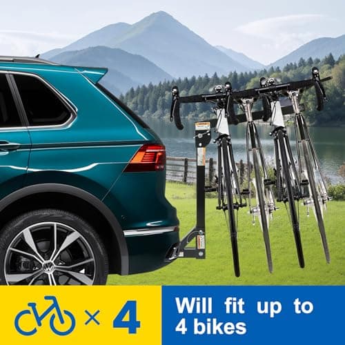 MaxxHaul 70210 Hitch Mount Bike Rack 4-Bike Rack, Black For Cars Trucks SUV's Minivans, Large 5