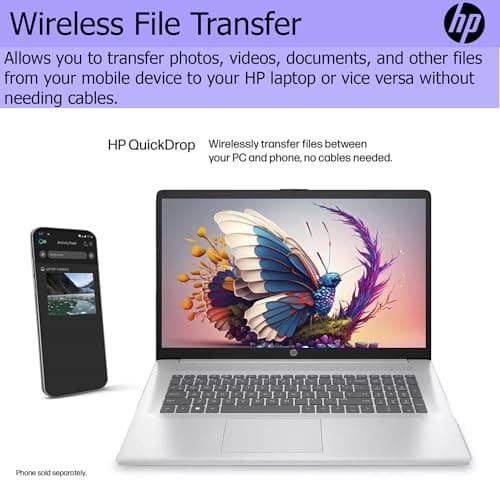 HP 17.3" Touchscreen Laptop with 12 Months Office 365, 32GB RAM, 2TB Storage(1TB SSD with 128GB Protable Drive and 1TB Cloud Storage), Intel 4-Core Processor, HDMI, Type C, Windows 11 5