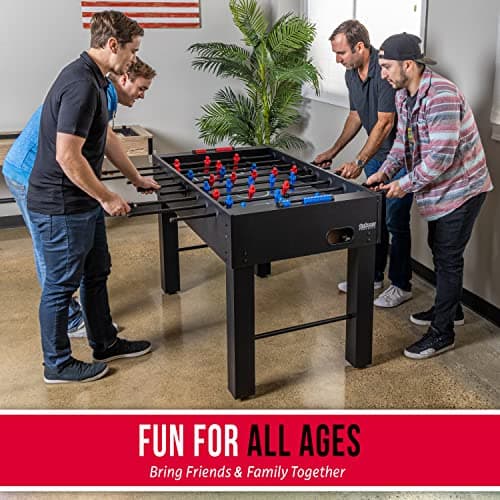 GoSports 54 Inch Full Size Foosball Table - Black Finish - Includes 4 Balls and 2 Cup Holders 5