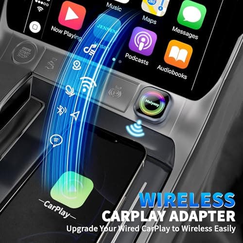 Wireless CarPlay Adapter for iPhone ＆ Android, Compact Mini Metal Shell Design Small Size, (New Update) Plug and Play, Fast and Stable Connection CarPlay Adapter for Apple iOS ＆Android(Navy Blue) 5