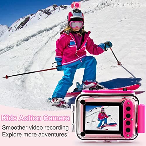 GKTZ Kids Camera - Waterproof Underwater Camera for Kids, Christmas Birthday Gifts for Girls Age 3-12, 1080P HD Children Digital Action Camera, Pool Toys for Kids Age 4-12 5