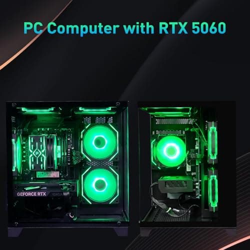 ALCPOK Gaming PC Desktop Computer,Core i5 14400F 2.5GHz RTX 5060 8G GDDR7,32GB 3200Mhz RAM 1TB NVME.2 SSD,550W Bronze PSU,Prebuilt PC Tower for Office Gaming 3