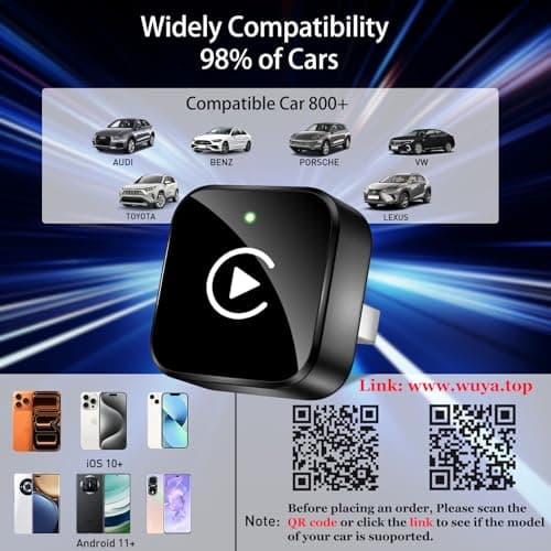Wireless CarPlay Adapter 2025 Upgrade Mini Design, USB/USB-C Plug & Play Converts CarPlay to Wireless - Easy Use Fast Stable Connection Car Play for iPhone & Android 3