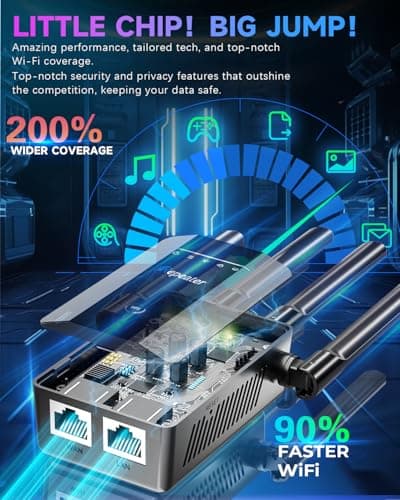 2026 New WiFi Extender Signal Booster, Long Range up to 13355Sq.ft, Wireless Internet Repeater Routers Signal Amplifier for Home, Office, Garage, 8X Faster Access Point with Ethernet Port, 1-Tap Setup 5