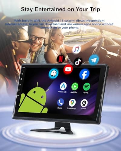 Venluna RV Backup Camera System with Carplay, Wired Security 1080P Cameras with 10.1 inch Android Auto 6 CH Touch Screen, GPS Navigation Loop Recording DVR for RV Semi Truck Trailer Camper 5