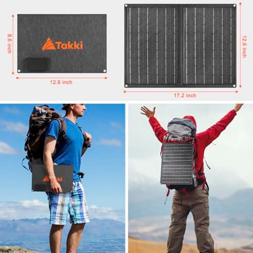 Takki 120W Peak Solar Generator Portable Power Station with 21W Panels, 88Wh Solar Charger Power Bank AC DC USB Ports for Camping Tent Laptop Outdoor Emergency 3