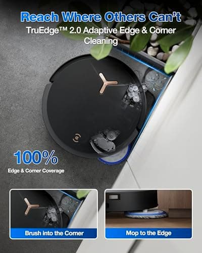 ECOVACS DEEBOT T50 MAX PRO Omni Robot Vacuum and Mop, 18,500Pa Blast Suction, 18mm Auto-Lift, ZeroTangle &TruEdge 2.0, AIVI 3.0 Obstacle Avoidance, Auto Hot Water Mop Wash/Dry/Refill, Self-Emptying 4