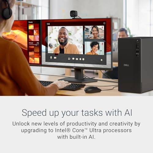 Dell ECT1250 Slim Tower Desktop(2025) - Intel Core Ultra 5 225(10 Cores, Up to 4.9GHz), Intel UHD Graphics, Wi-Fi 6, BT 5.4, Windows 11 Pro, Keyboard & Mouse & Accessories(32GB DDR5 RAM, 1TB SSD) 2