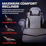 RESPAWN 900 Console Gaming Recliner with Footrest and Lumbar Support - Comfortable Ergonomic Gaming Chair with Headrest, No Wheels, Reclining, Heavy Duty, Racing Style Video Game Chairs - Gray Fabric 4