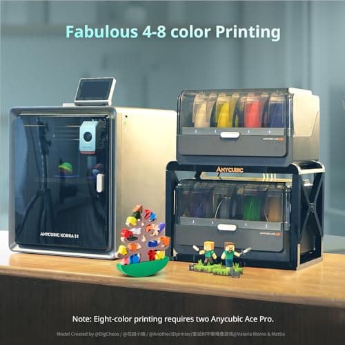Anycubic Kobra S1 Combo Multi-Color 3D Printer, Fast 600mm/s Printing Auto Leveling with Auto Calibration Anycubic App One-Click Printing 250 x250x250mm Build Size 2