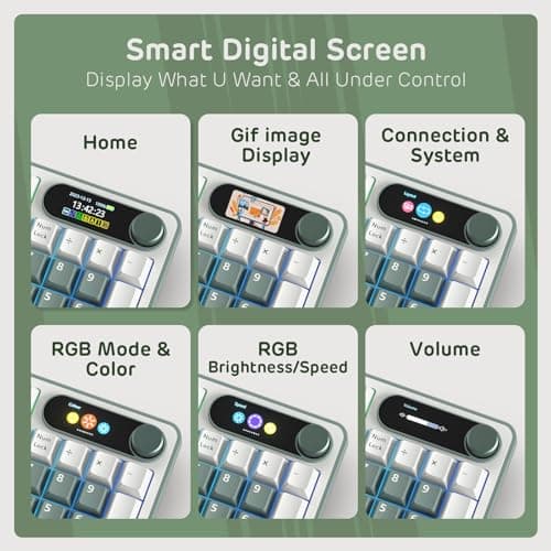RK ROYAL KLUDGE S98 Mechanical Keyboard w/Smart Display & Knob, Top Mount 96% Wireless Mechanical Keyboard BT/2.4G/USB-C, Hot Swappable, Software Support, Creamy Sounding, 98 Keys 2