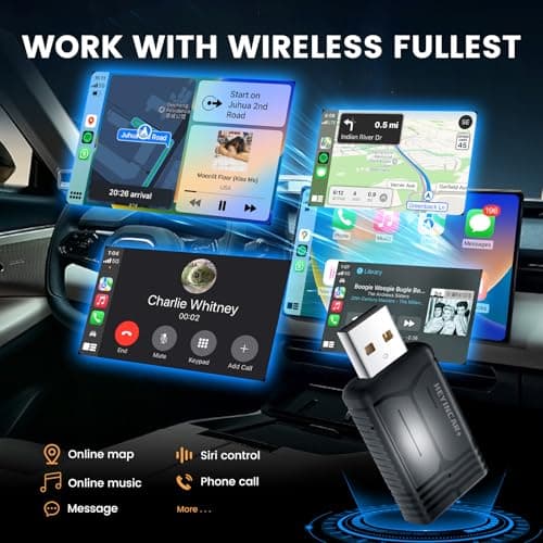 HEYINCAR+ H-Air Wireless CarPlay & Android Auto Adapter, 2025 Upgrade, Plug & Play USB Dongle, Convert Wired CarPlay Auto to Wireless, No Latency, Fast Connection, for Apple iPhone & Android Phones 4