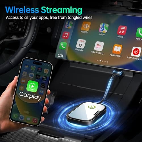 Wireless CarPlay Adapter for Apple iPhone, Converts Factory Wired CarPlay to Wireless CarPlay 2024 Upgrade Plug & Play Auto Connect for Cars from 2015 & iPhone iOS 10+ Black Not for Tesla & Andorid 2