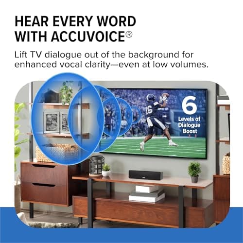 ZVOX AccuVoice AV100 Compact TV Soundbar Speaker with 6 Levels of Voice Boost, Black 3