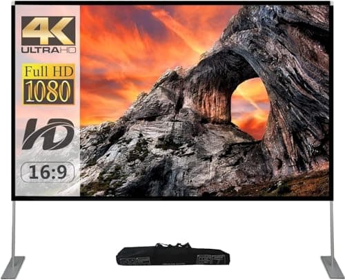 Outdoor Projector Screen with Stand 100 Inch: Portable Projection Screen for Outside Theater Home Backyard Movies