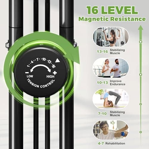 Caromix Folding Exercise Bike, 5 in 1 Stationary Magnetic Cycling Bicycle Upright Indoor Cycling Bike for Home Workout 330LB Capacity (Dark Black) 3