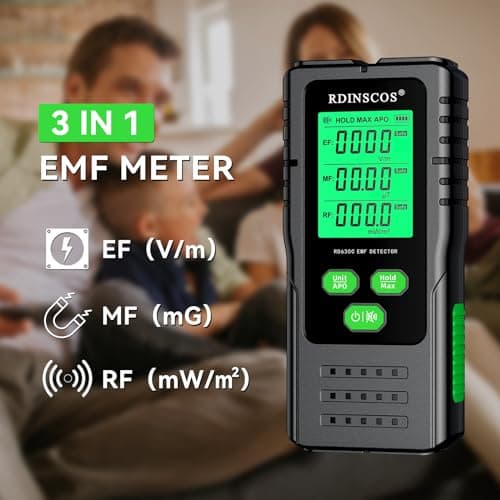 EMF Detector – 3-in-1 Electromagnetic Radiation Meter for AC Magnetic, AC Electric & Microwave Fields – Handheld EMF Reader for Home, Office & Smart Meters, Ideal for Non-Professional Users 2