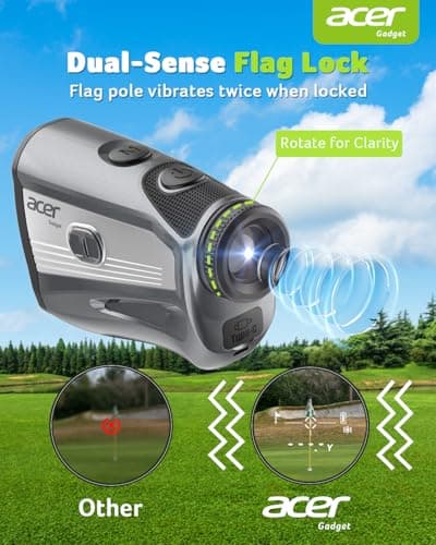 Acer Golf Rangefinder with Slope - 1200 Yards Laser Range Finder for Hunting, 6X Magnification Rangefinders Golf with Flag Pole Locking Vibration, Rechargeable Magnetic Golfing Gift for Men 5