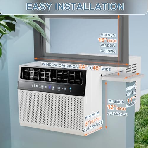 Antarctic Star 12,000 BTU Window Air Conditioners Cools up to 550 Sq. Ft, U-Shaped Air Condtioner Window Unit with 6 Modes 24H Timer, Energy-saving Window AC Units, Easy to Install, White 2