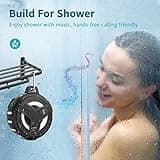 EBODA Bluetooth Shower Speaker, Portable Bluetooth Speakers, IP67 Waterproof Wireless Speaker with LED Light, Floating, 2000mAh, True Wireless Stereo for Kayak, Beach, Gifts for unisex -Black 4
