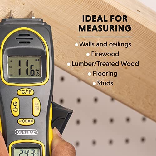 General Tools MMH800 Pin/Pinless Moisture Meter w/Temp and Humidity 3
