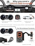 ANCEL AD310 Classic Enhanced Universal OBD II Scanner Car Engine Fault Code Reader CAN Diagnostic Scan Tool, Read and Clear Error Codes for 1996 or Newer OBD2 Protocol Vehicle (Black) 2