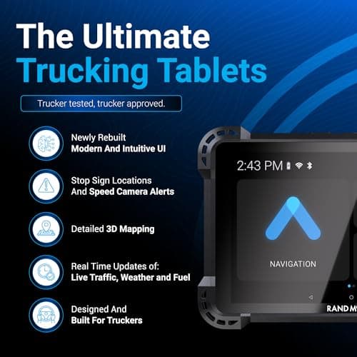 Rand McNally RANDTAB8 8-inch GPS Truck Navigator with Industry's Best Custom Trucking Routes, Rand Navigation 2.0 with 2025 Maps + Built-in Camera 3
