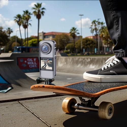 fceoul Action Camera with Dual Color Screen,Body Waterproof Camera Suitable for Travel Motorcycle Helmet Cameras, Equipped with 32GB Card, 2 Batteries, and Various Installation Kits 2