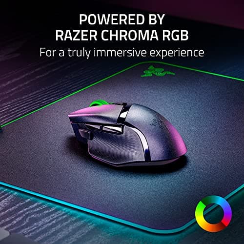Razer Basilisk V3 X HyperSpeed Customizable Wireless Gaming Mouse: Mechanical Switches Gen-2-5G Advanced 18K Optical Sensor - Chroma RGB 9 Programmable Controls 535 Hr Battery Classic Black 4