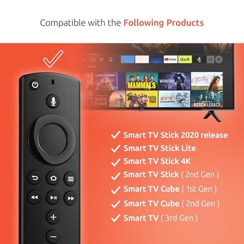 Replacement Voice Remote Control Compatible with Fir'es-Smart-TV-Stick(2nd Gen/Lite/Cube), TV Stick 4K, Smart TVs 3rd Gen 3
