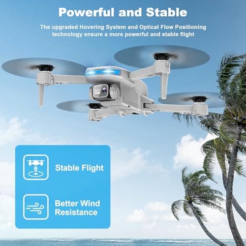Drone with 1080P Camera - Foldable Remote Control Quadcopter with Voice Gesture Control, 3D Flip, One Key Start, Emergency Stop, 2 Batteries, Easier to use, Toy for Adults Beginners, Grey 3