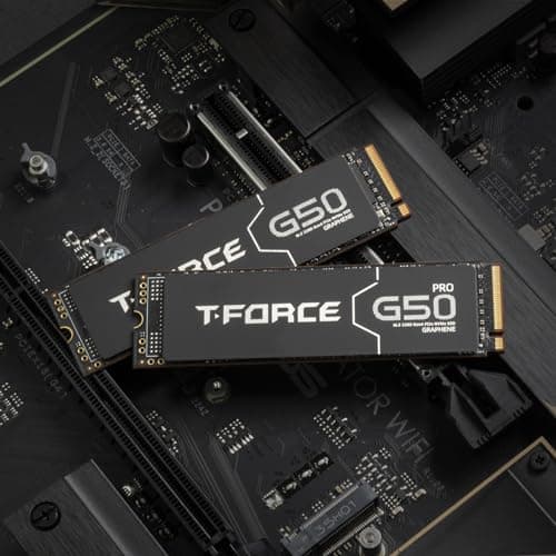 TEAMGROUP T-Force G50 512GB SLC Caching 3D TLC NAND NVMe InnoGrit PCIe Gen4x4 M.2 2280 Gaming SSD with Ultra-Thin Graphene Heat Spreader Works with PS5 Read/Write 5000/2500 MB/s TM8FFE512G0C129 3